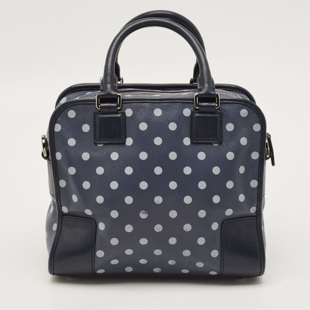 Loewe Polka Dot Cruz Navy Blue/white Leather Satchel - Picture 4 of 7